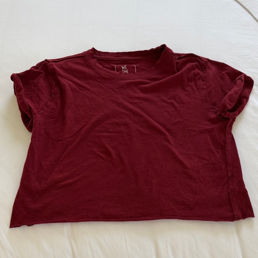 We The Free Cropped Tee in Burgundy